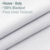 100% Blackout Curtains for Bedroom, 84 inch Length 2 Panels, Faux Linen Curtains with White Thermal Insulated Liner