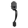 Front Door Handle and Deadbolt Set, Matte Black Front Door Lock Set with Interior Knob, Adjustable Hole Spacing Single Cylinder Handleset