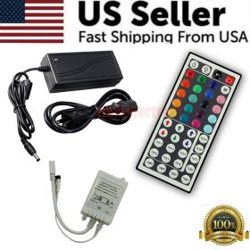 32FT LED Strip Lights Remote Control Bedroom Waterproof for Indoor Outdoor Use (Package Includes: 44KEY+12V+RGB CONTROL)