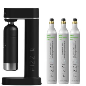 SpÃ¤rklÃ¯ Value Pack: Customize Your Hydration with Extra CO2 Gas Cylinders (Color: Black, C02 Cylinder: 3 Pack)