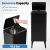 13.2 Gallon Stainless Steel Trash Can with Stay-on Lid and Soft Closure