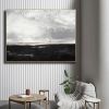Hand Painted Abstract Oil Painting Black White Textured Abstract Wall Art Picture Living Room Bedroom Wall Decor Frameless