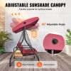 3-Seat Patio Swing Chair, Converting Canopy Swing, Outdoor Patio Porch with Adjustable Canopy, Removable Thick Cushion and Alloy Steel Frame