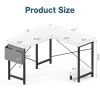 L Shaped Computer Desk - Gaming Corner 50 Inch Office Writing PC Wooden Table with CPU Storage Shelf & Side Bag