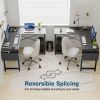 L Shaped Computer Desk - Gaming Corner 50 Inch Office Writing PC Wooden Table with CPU Storage Shelf & Side Bag